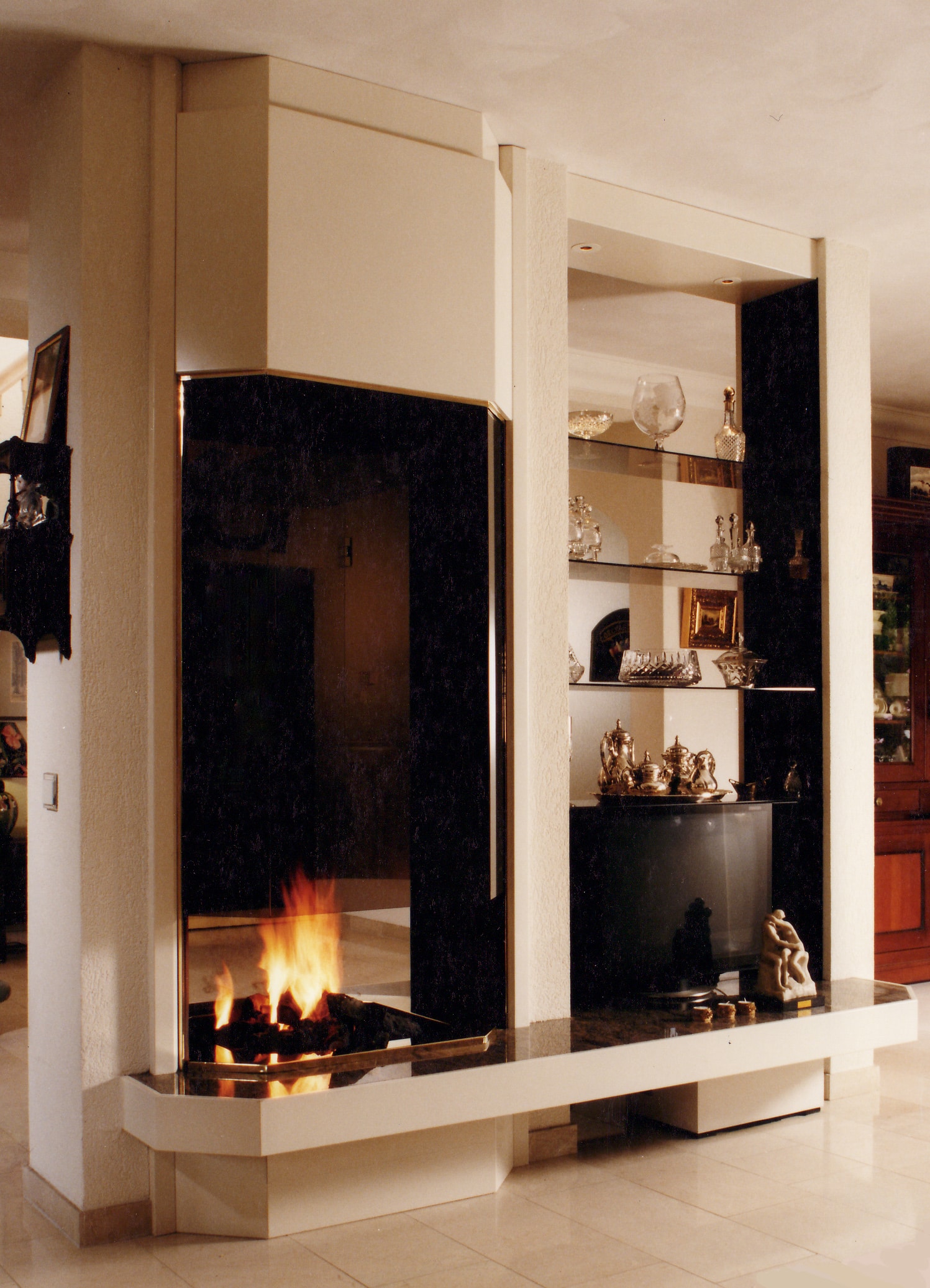 cheminée contemporaine - cheminée double face - cheminée design