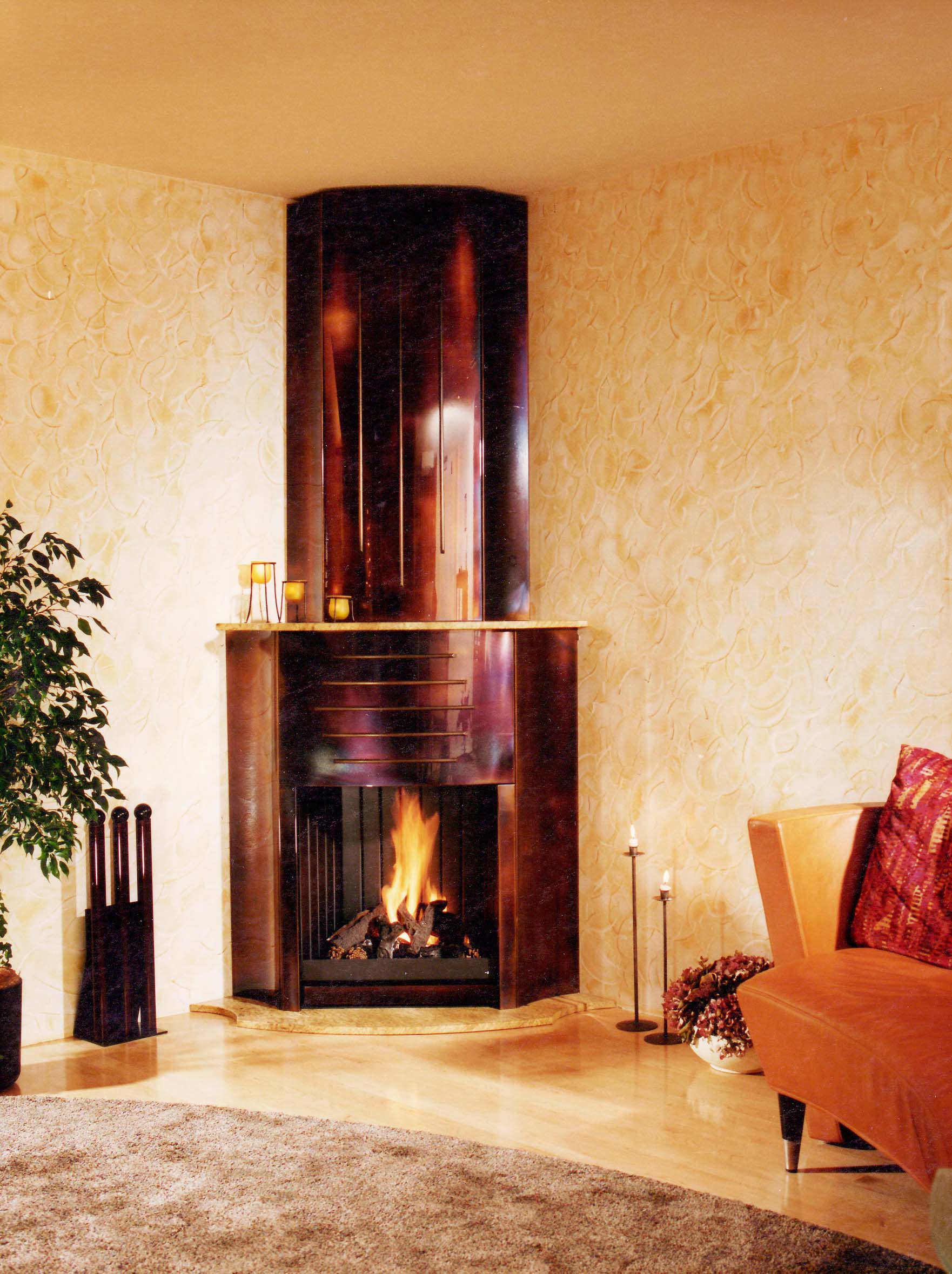 cheminée art déco - cheminée design - cheminée sur mesure - cheminée
